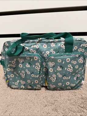 Cat & Jack Teal Floral Daisy Tote Bag with Dual Front Pockets